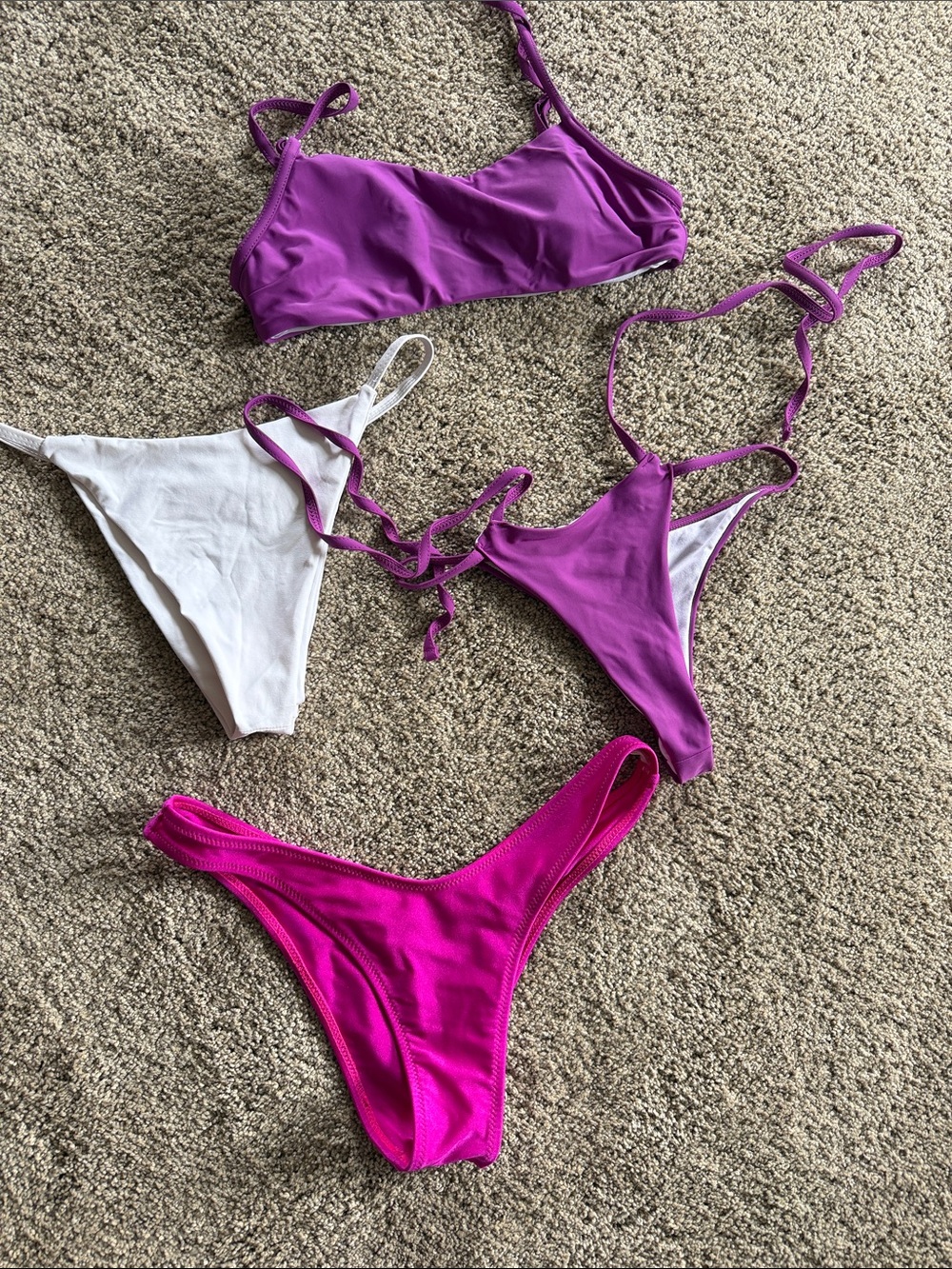 Purple & White Women's Two-Piece Swim Set - Vibrant Purple Bikini